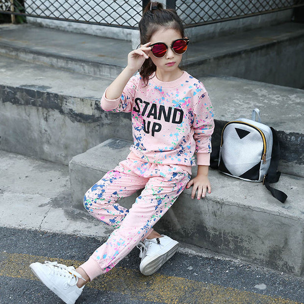 Girls Graffiti "Stand Up" two-piece track suit - Kelita's Kloset