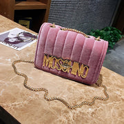 Moschino" Inspired"Mini Velvet Handbag - Kelita's Kloset